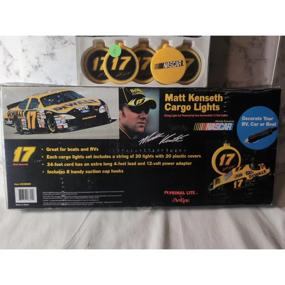 2x Matt Kenseth #17 NASCAR Dewalt String Lights Set of 20 Patio RV Christmas